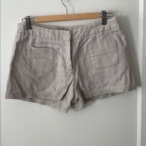 Linen shorts.